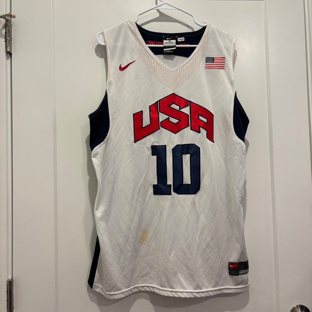 Nike Mens USA Basketball Kobe Bryant 10 Jersey White Large Olympic Team USA